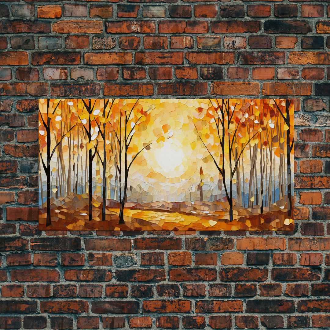 Beautiful Fall Decor Framed Canvas Print, Autumn Decor, Fall Wall Art, Above Mantle Wall Art, Art For Mantle Wall Art