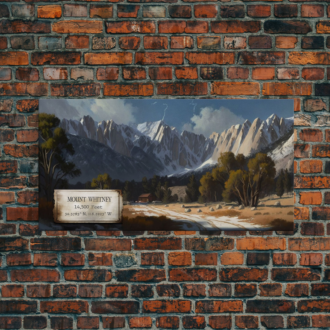 Mount Silverheels, Rocky Mountains, Travel Poster Wall Art, Framed Canvas Print, American Mountains, Mountain Landscape Painting