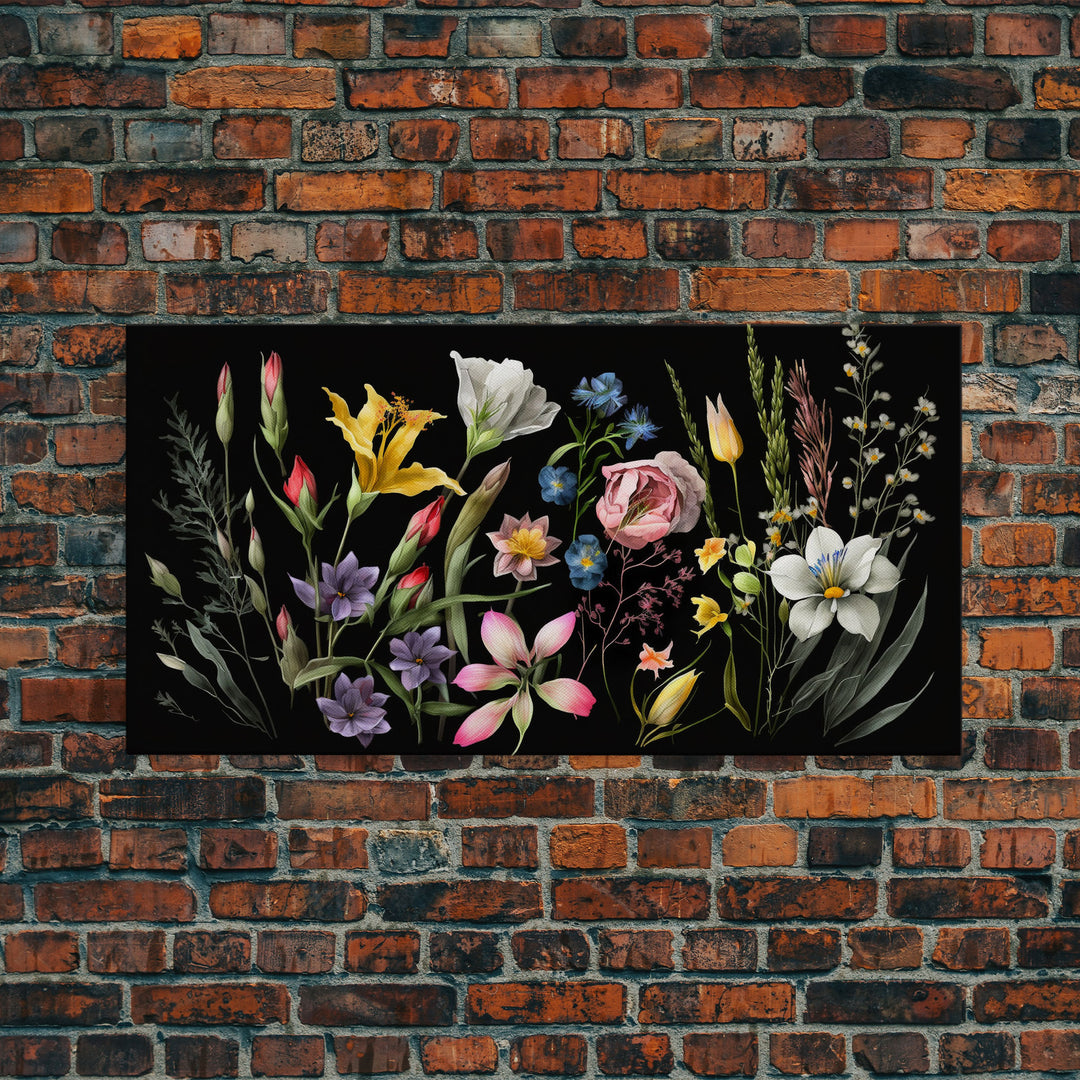 Meadow Canvas Print Painting Floral Original Art Flowers Wall Art Impasto Art 24x36 Wall Art