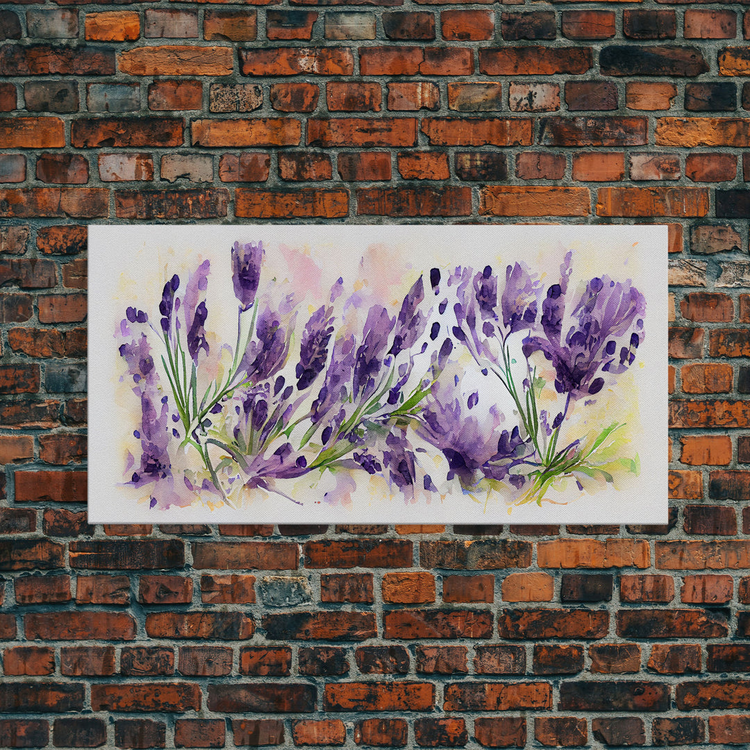 Floral wall art, Wild Lavender wall art, canvas print, watercolor painting of lavender flowers, Botanical art, farmhouse decor, Rustic art