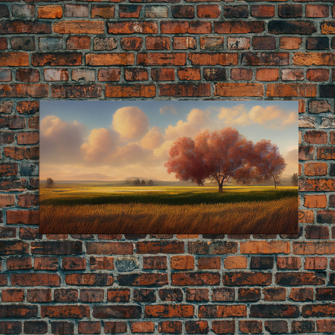 A lone tree in a Texas field, Canvas print, Texan art, Prairies, fields and grass