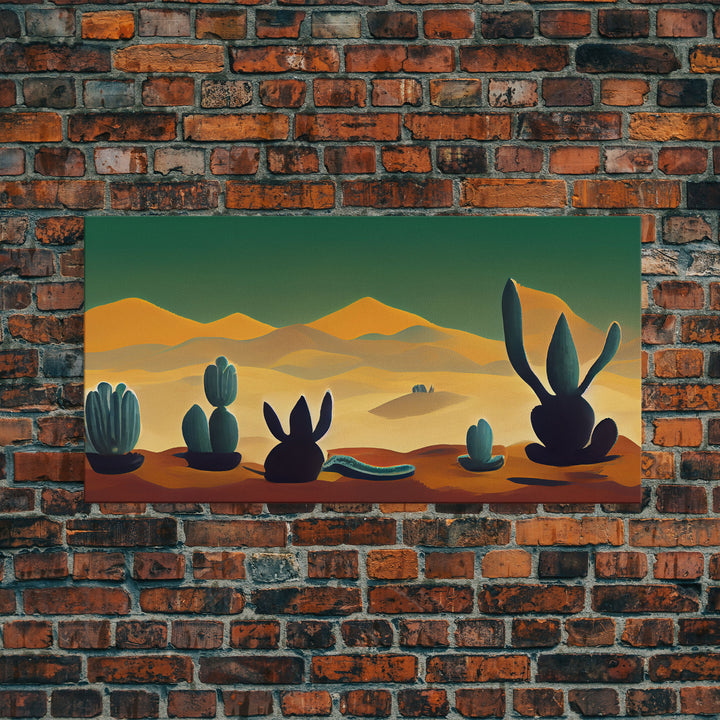 Pueblo style wall art, Arizona and Desert Cactus, canvas print