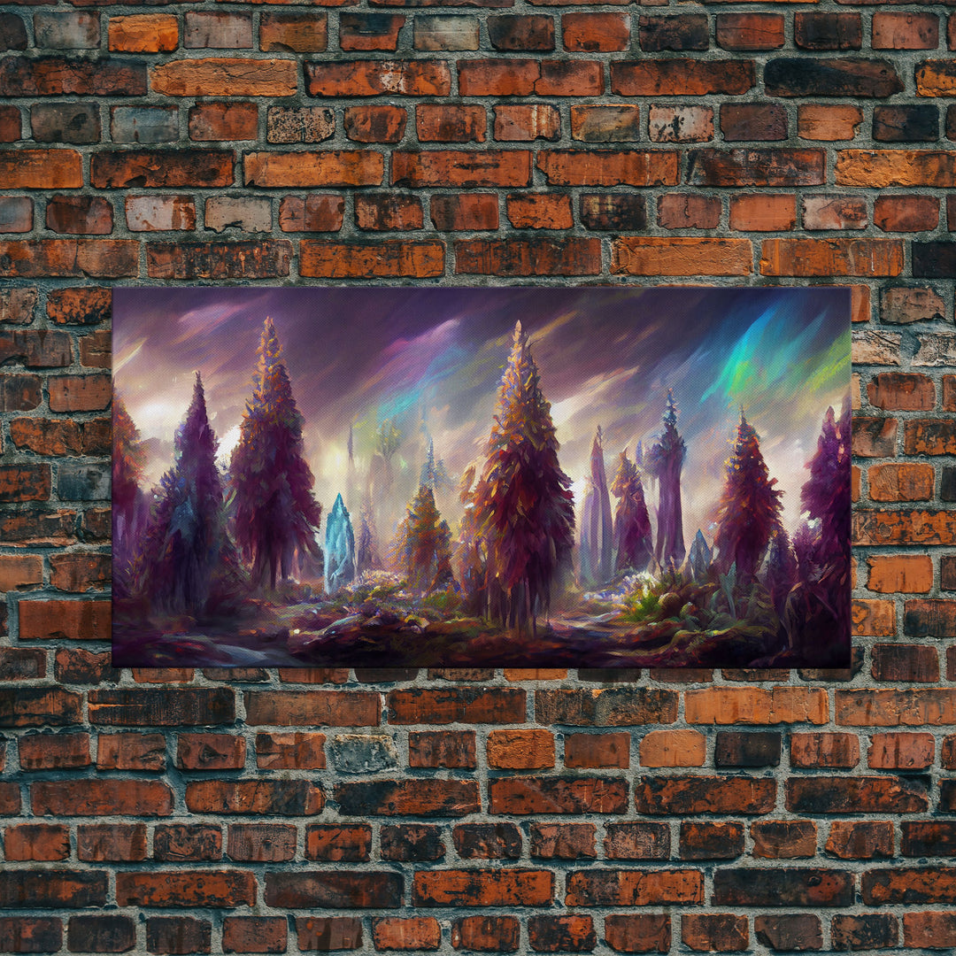 Psychedelic wall art canvas print, trippy wall art, Panoramic nature landscape wall art, fantasy art