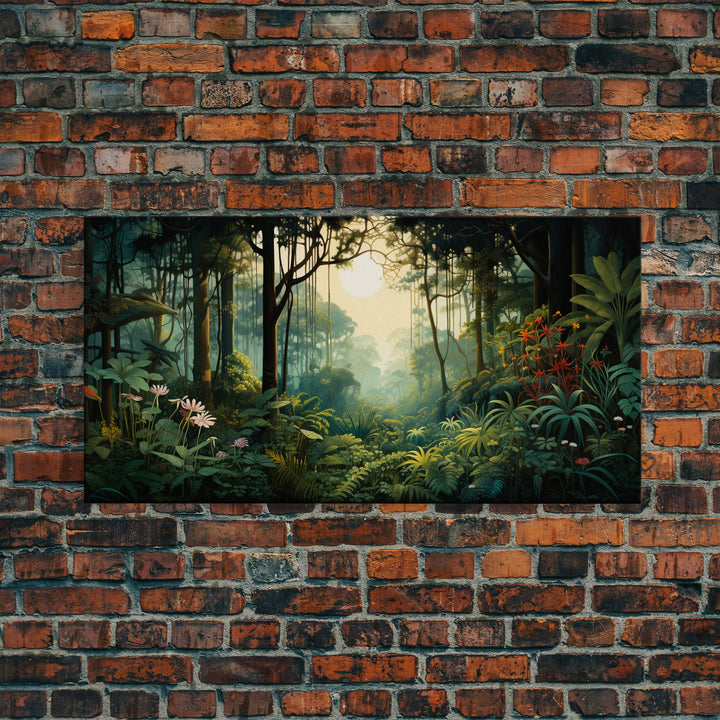 Forest Wall Art, Trees Wall Print, Jungle Wall Art, Panoramic Art, Wall Art, Canvas Art, Landscape Art, Dorm Room Art, Office Decor, Prints