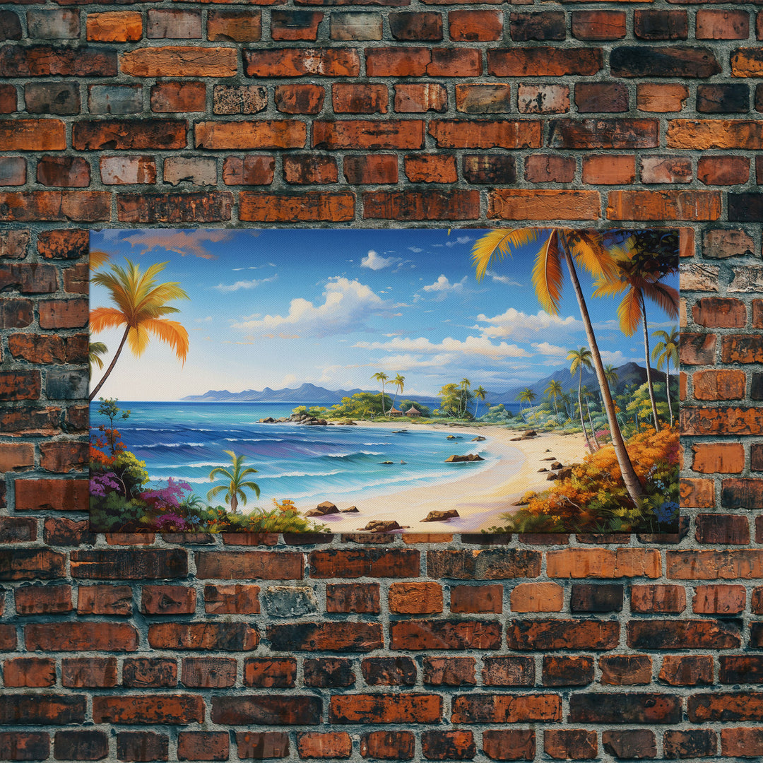 Beach Wall Art, Ocean Wall Art, Nautical Print, Tropical Art, Panoramic Art, Wall Art, Canvas Art, Landscape Art, Beach House Wall Art