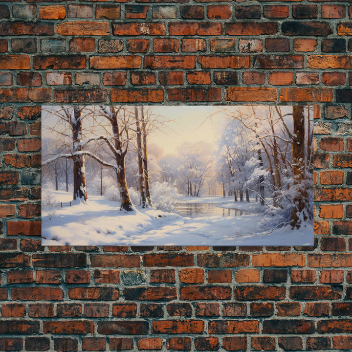 Winter Wall Art,  Forest Art, Winter Forest Print, Panoramic Landscape, Wall Art, Canvas Wall Art, Landscape Art Print, Office Wall Décor