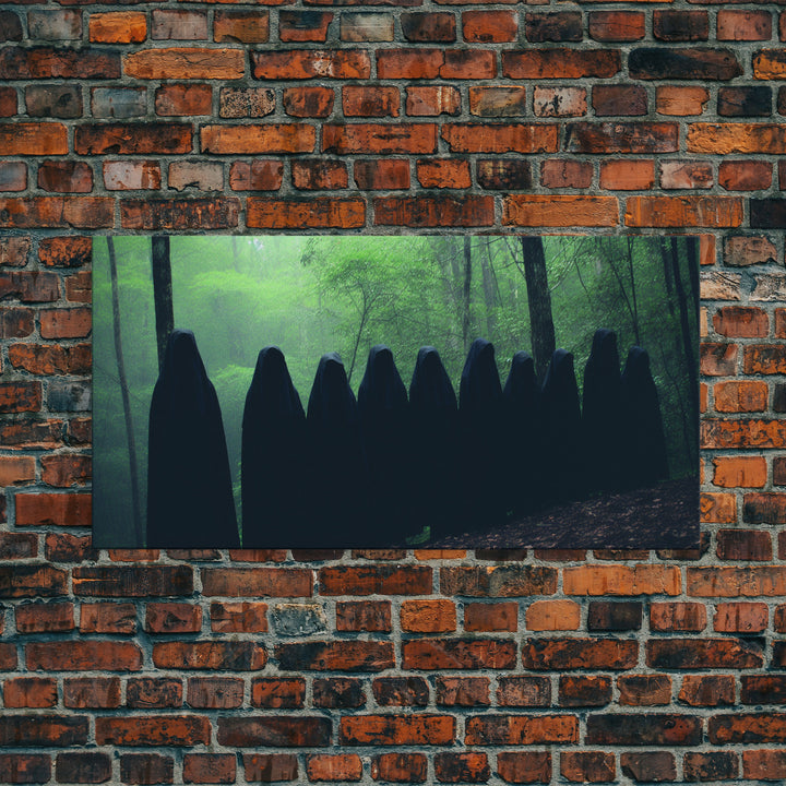 The Cult Of The Forest, Framed Canvas, Halloween Art Prints, Liminal Art, Halloween Photography