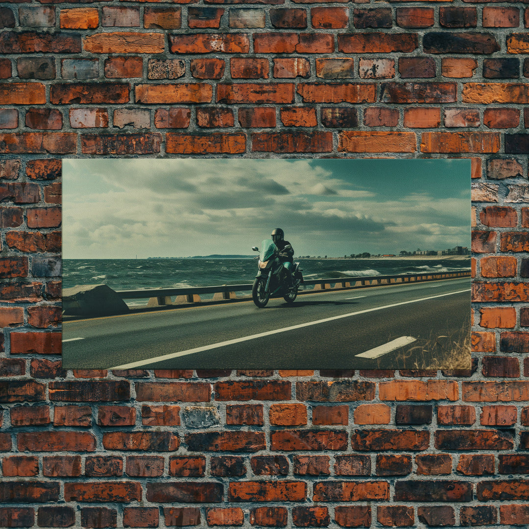 Scenic California Highway Drive Wall Art, Frame Canvas Print, Motorcycle Cruise, Motorcycle Rider Gift Idea