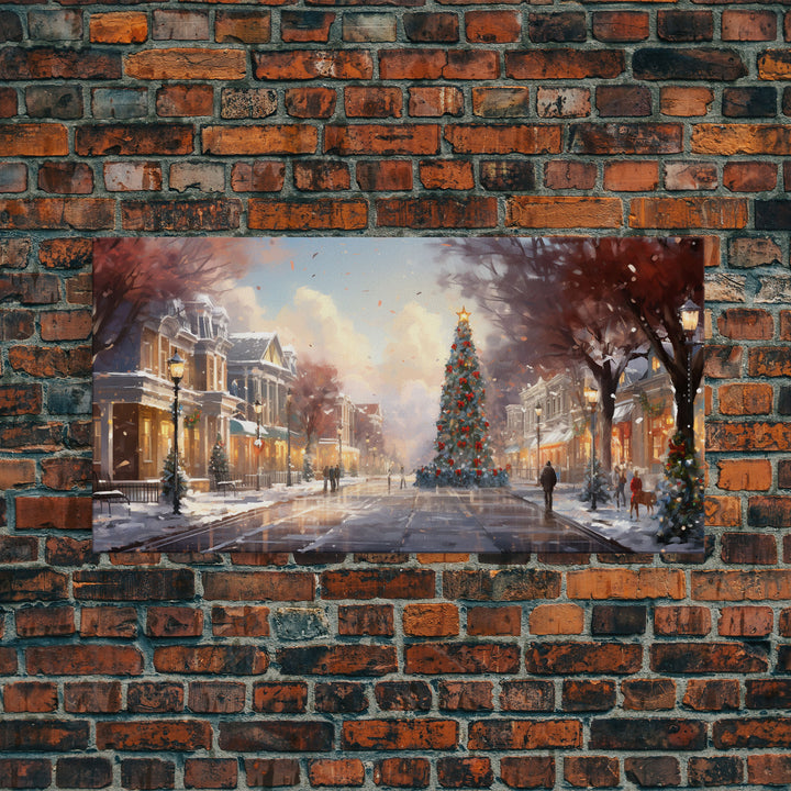 Vintage Christmas Winter Wonderland Canvas Print - Framed Wall Art - Christmas Print Wall Decor - Christmas Decoration - Farmhouse Christmas