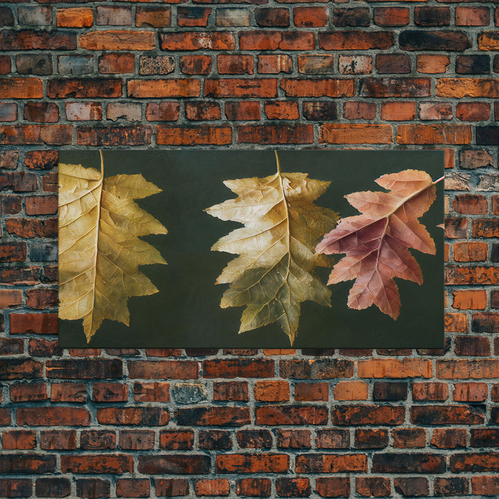 Autumn Leaf Arrangement Wall Decor, ready to hang canvas print wall art, Fall Decor