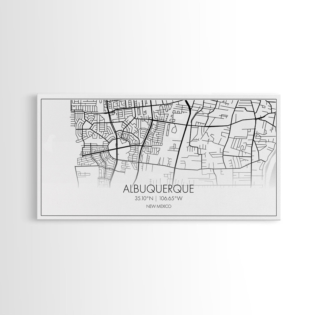 Albuquerque Street Map, New Mexico Map, Map Print, Modern Art, Wall Art, Canvas Print, City Maps, Office Gift, Prints, Above Bed Décor