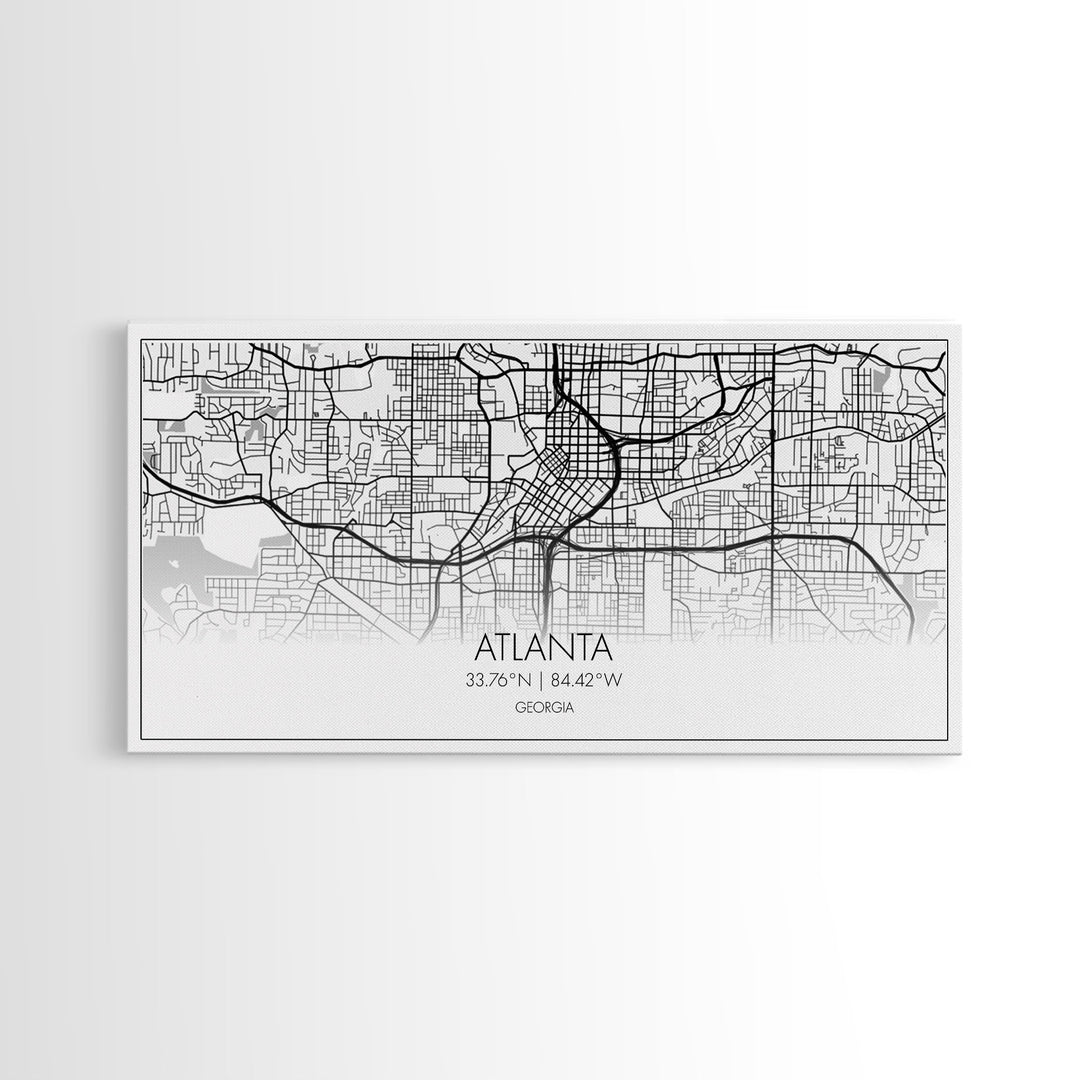 Atlanta Street Map, Georgia Map, Map Print, Modern Art, Wall Art, Canvas Print, Housewarming Gift, Above Bed Prints, Wall Prints