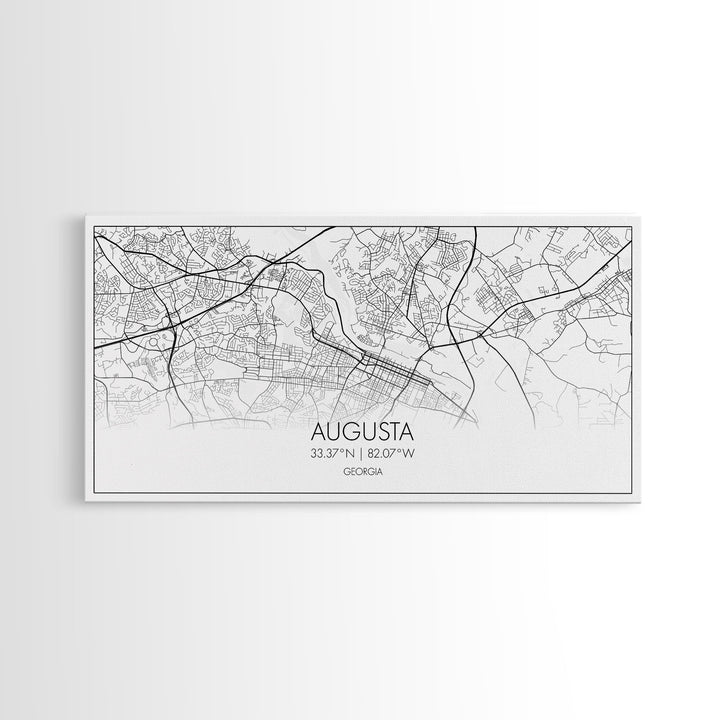 Augusta Street Map, Georgia Map, Map Print, Modern Art, Wall Art, Canvas Print, Farmhouse Décor, College Dorm Décor, Teacher Gift, Prints