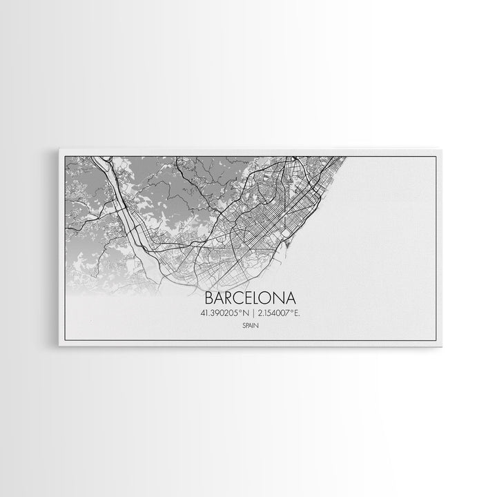 Barcelona Street Map, Spain Map, Map Print, Modern Art, Wall Art, Canvas Print, Gift Idea, Apartment Décor Aesthetic, Travel Wall Hanging