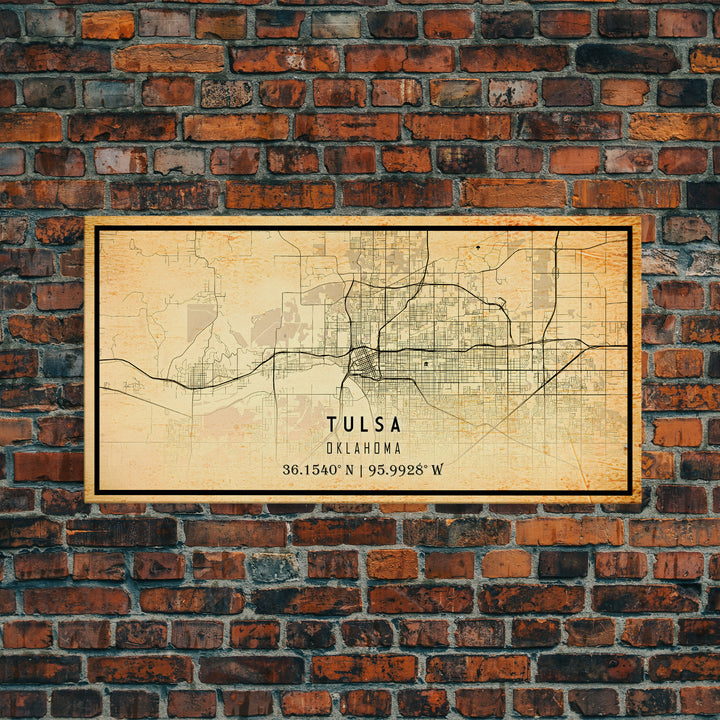 Tulsa Map Art - Oklahoma - Custom Tulsa City Streets Map Print -  University of Tulsa - Home Office Decor Tulsa Map Decor Oklahoma Wall Art