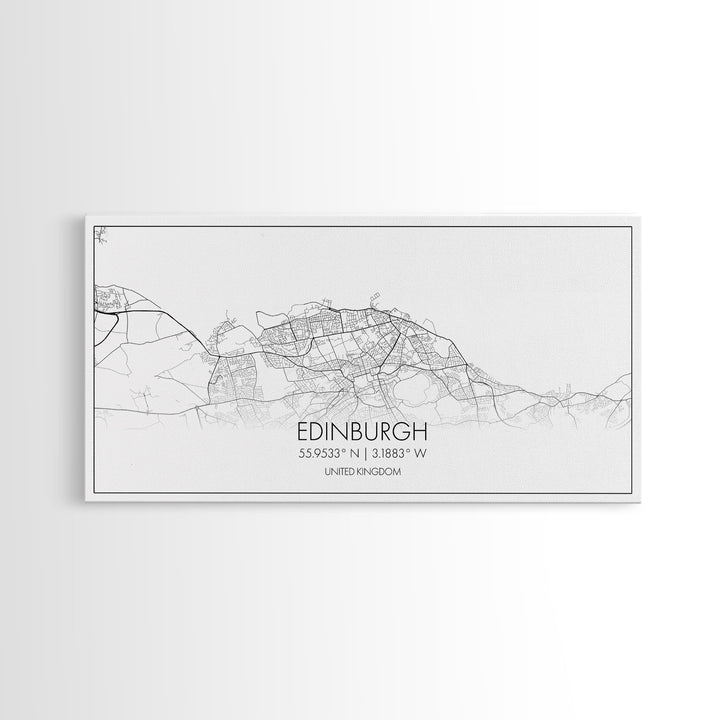 Edinburgh Street Map, Scotland Map, Map Art, Minimalist Art, Wall Art, Canvas Art, Travel Wall Art, Husband Gift, Office Décor For Men