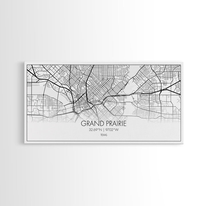 Grand Prairie City Map, Texas Map, Map Art, Minimalist Art, Wall Art, Canvas Art, Log Cabin Décor, Ranch Wall Art, Texas Wall Art, Prints