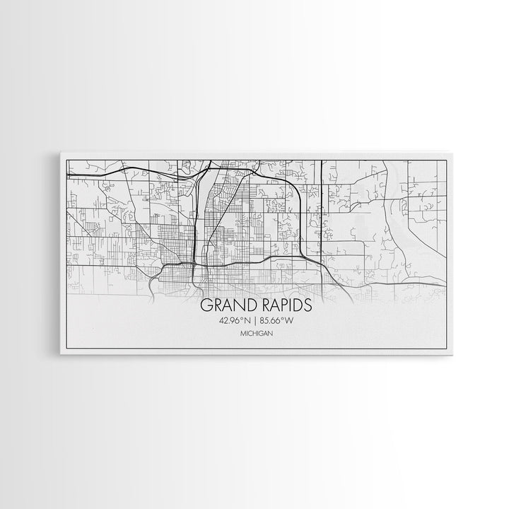 Grand Rapids City Map, Michigan Map, Map Art, Minimalist Art, Wall Art, Canvas Art, Graduation Gift, Modern Farmhouse Wall Art, Office Art