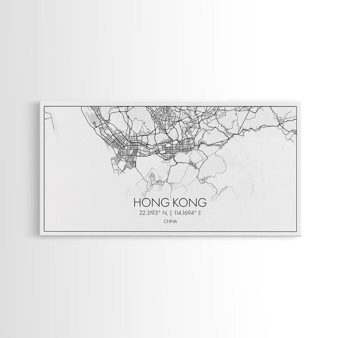 Hong Kong City Map, China Map, Map Art, Modern Art, Wall Art, Canvas Art, Asian Wall Art, Simple Wall Art, Wall Prints Trendy, Modern Gift