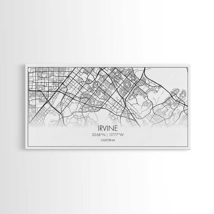 Irvine City Map, California Map, Map Art, Modern Art, Wall Art, Canvas Art, Bedroom Wall Décor, Engagement Gift, Tiny Home Décor, Home Décor