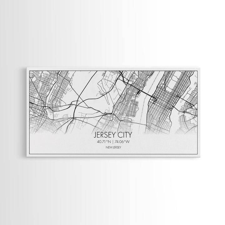 Jersey City Map, New Jersey Map, Map Art, Modern Art, Wall Art, Canvas Art, Wall Art Prints, Office Wall Art, Gift For Couples, Room Décor