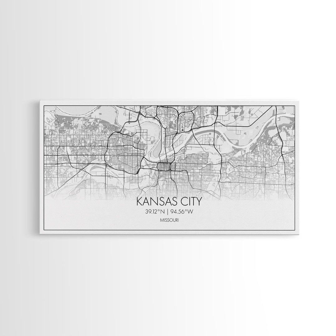 Kansas City Map, Missouri Map, Map Art, Modern Art, Wall Art, Canvas Art, Country Wall Art, Farmhouse Wall Décor, Gift For Couples, Room Art