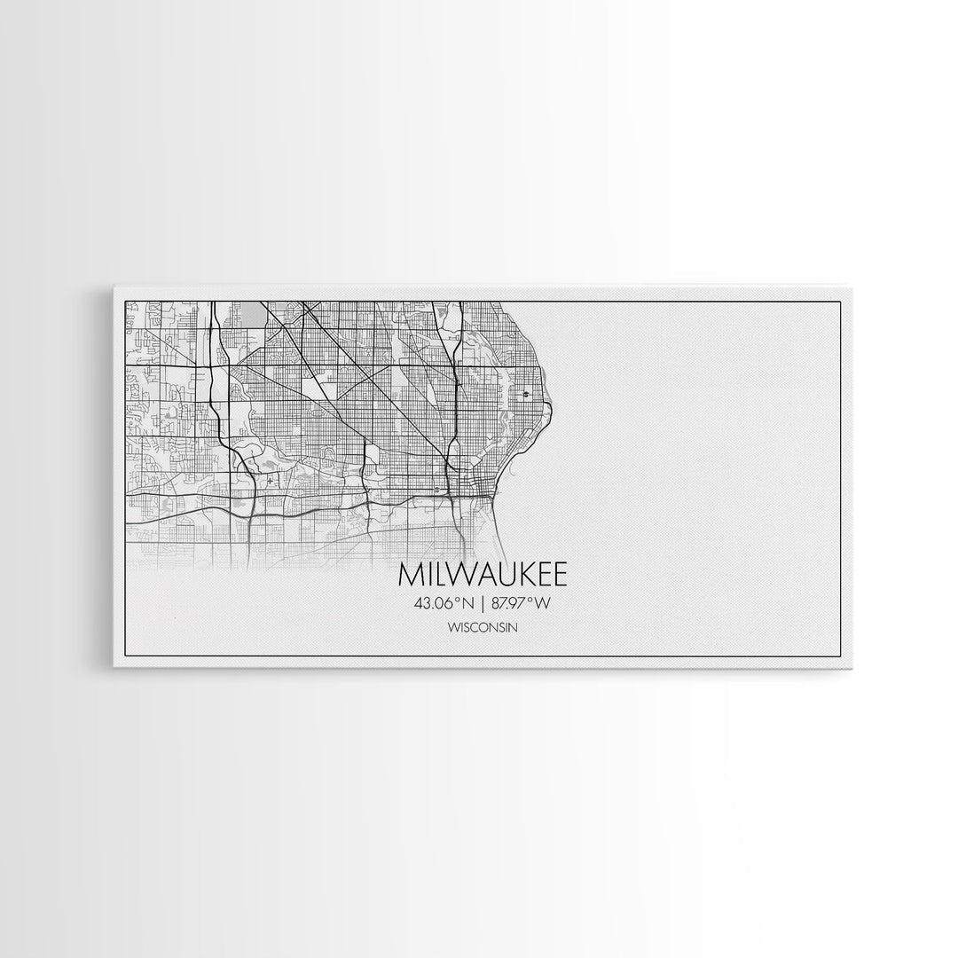 Milwaukee City Map, Wisconsin Map, Map Art, Minimalist Wall Art, Wall Art, Canvas Art, Country Home Art, Girl Room Décor, College Décor