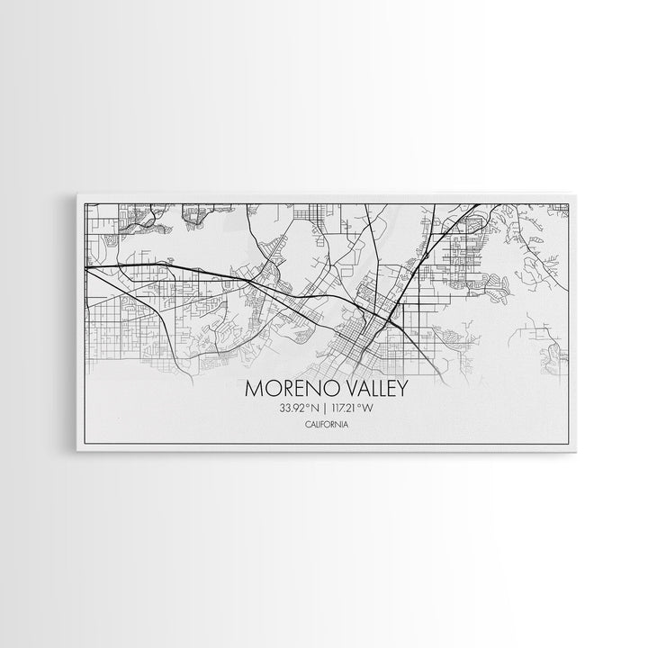 Moreno Valley City Map, California Map, Map Art, Minimalist Wall Art, Wall Art, Canvas Art, Horizontal Print, PHD Graduation Gift, Office