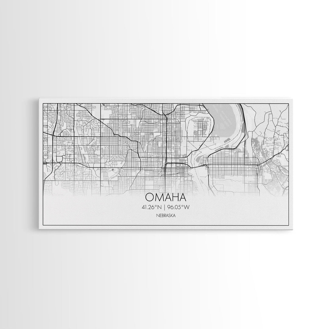 Omaha City Map, Nebraska Art, Map Print, Minimalist Wall Art, Wall Art, Canvas Art, Realtor Thank You, Wall Hanging, Farmhouse Décor