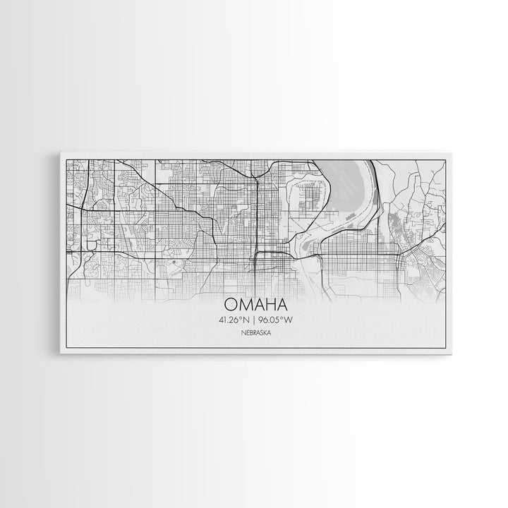 Omaha City Map, Nebraska Art, Map Print, Minimalist Wall Art, Wall Art, Canvas Art, Realtor Thank You, Wall Hanging, Farmhouse Décor