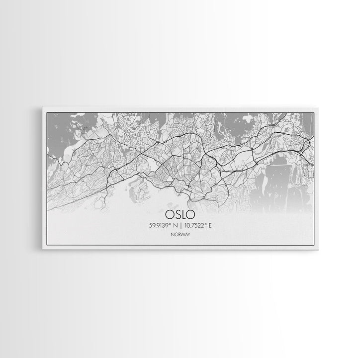 Oslo City Map, Norway Art, Map Print, Minimalist Wall Art, Wall Art, Canvas Art, Travel Wall Art, Hiking Gift, European Wall Art, Office Art