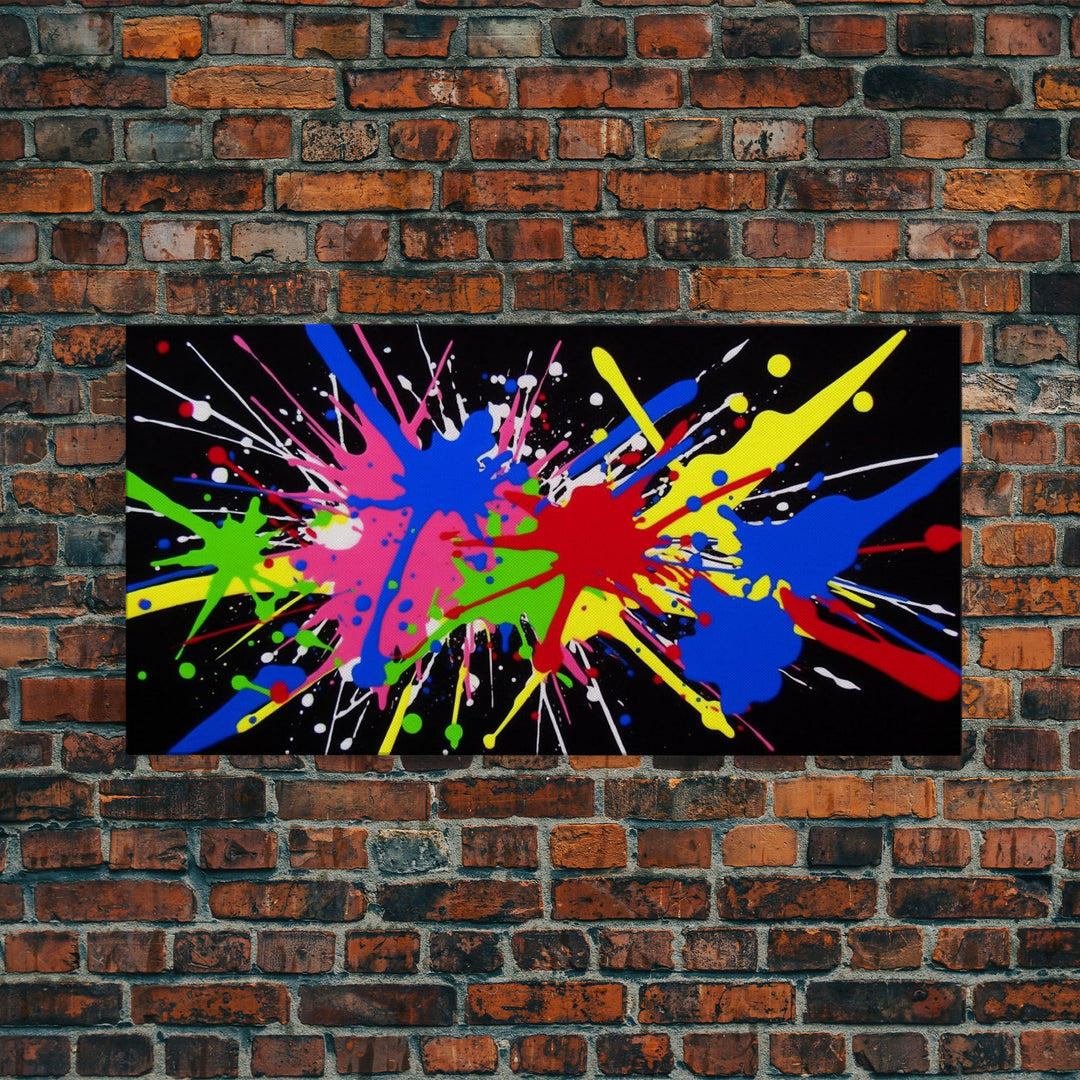 SPLAT! Graffiti Art - Colorful Painting / Canvas Print - Retro / Midcentury Style Abstract / Impressionist Art - Splatter Art