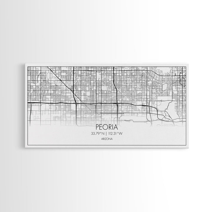 Peoria City Map, Arizona Art, Map Print, Minimalist Wall Art, Wall Art, Canvas Art, Trendy Wall Art, Moving Gift, Boys Bedroom Décor, Prints