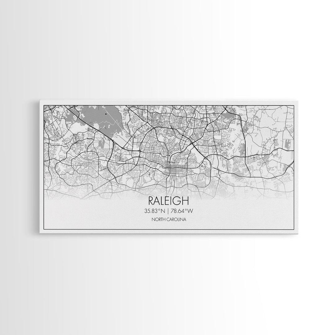 Raleigh City Map, North Carolina Art, Map Print, Minimalist Wall Art, Wall Art, Canvas Art, Gift For Couple, Man Cave Wall Art, Rustic Art