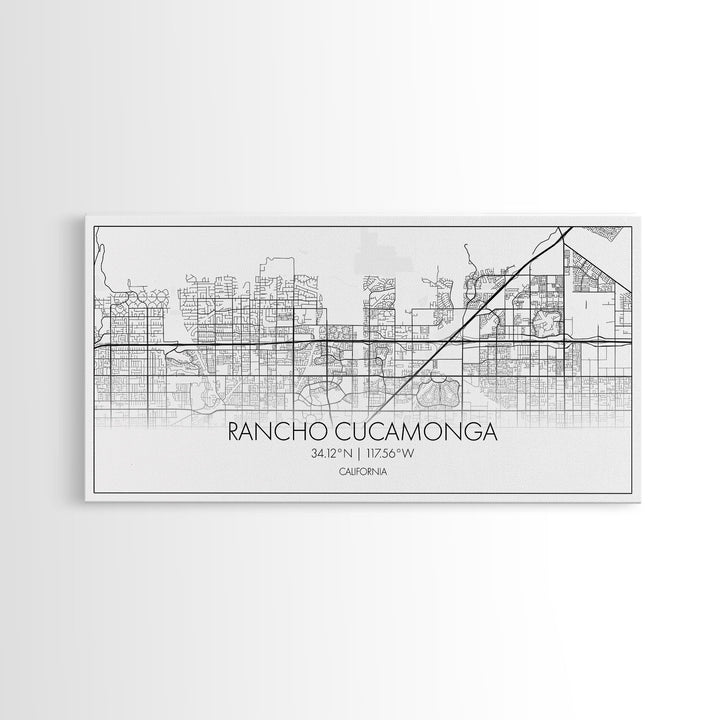 Rancho Cucamonga City Map, California Art, Map Print, Minimalist Wall Art, Wall Art, Canvas Art, Wall Hanging, Wedding Gift, Family Wall Art