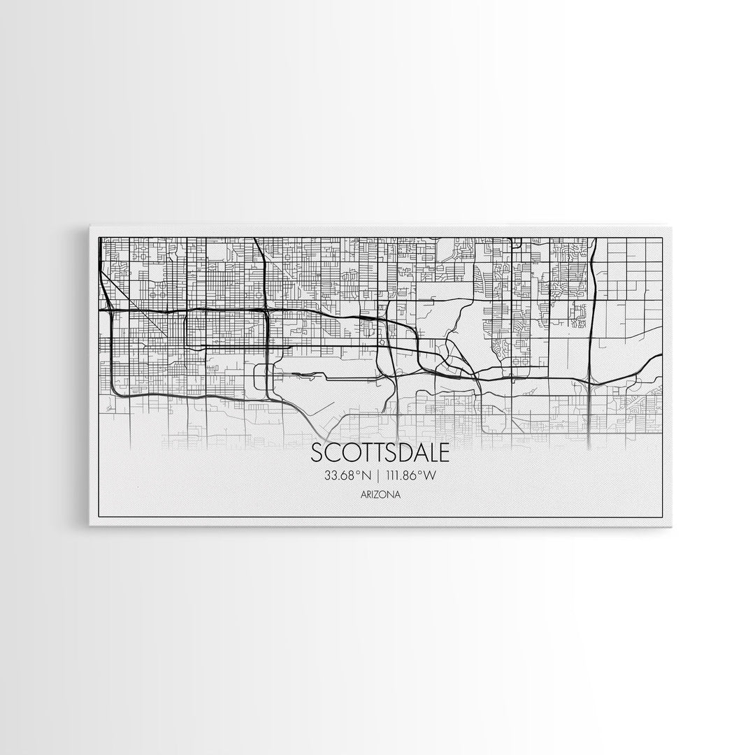 Scottsdale City Map, Arizona Art, Map Print, Modern Wall Art, Wall Art, Canvas Art, Teen Boy Wall Art, RV Décor, Realtor Thank You, Room Art