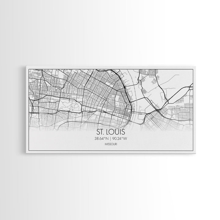 St Louis City Map, Missouri Art, Map Print, Modern Wall Art, Wall Art, Canvas Art, Home Décor Prints, Above Bed Art, Congratulations Gift