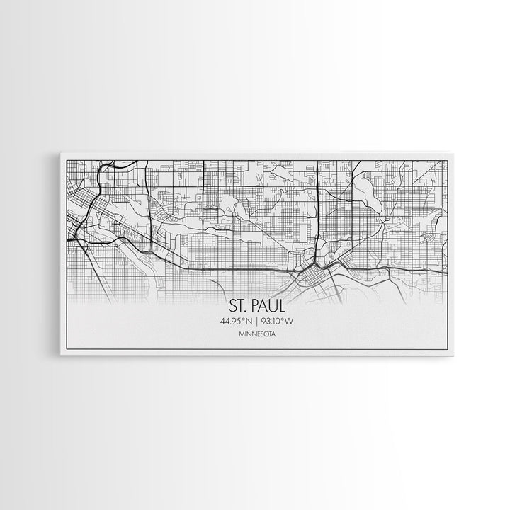 St Paul City Map, Minnesota Art, Map Print, Modern Wall Art, Wall Art, Canvas Art, Bedroom Teen Girl Art, Newlywed Gift, College Dorm Décor