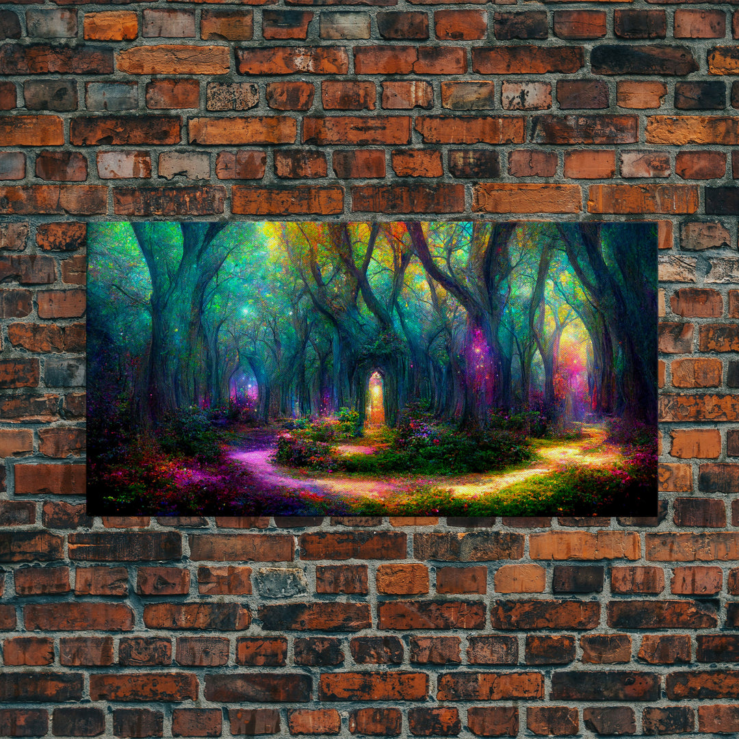 Beautiful Fantasy wall art, canvas print, magical forest, fantasy landscape art, ready to hang wall art