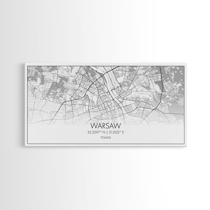 Warsaw City Map, Poland Art, Map Print, Modern Wall Art, Wall Art, Canvas Art, European wall Art, First Home Gift, Wall Décor, Office Prints