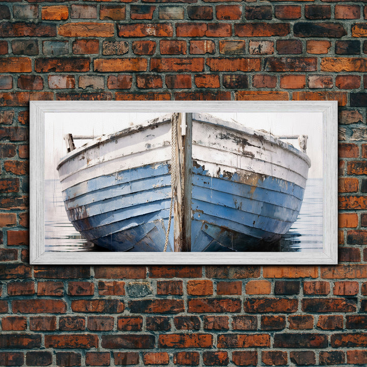 Old Wooden Ship Nautical Decor, Lakehouse Decor, Coastal Decor, Photography Wall Art Framed Canvas Print, Wooden Boat, Nursery Decor