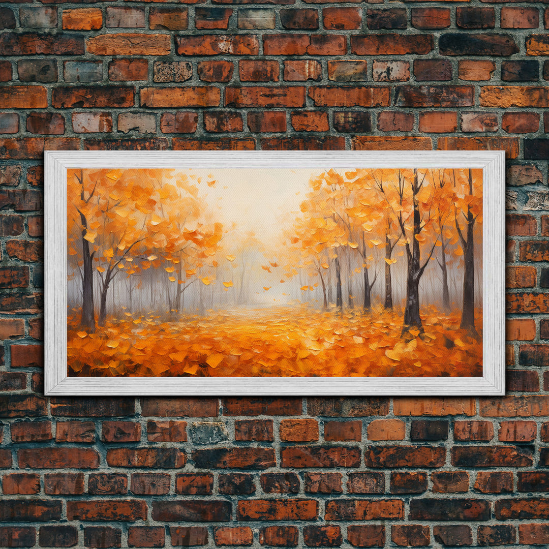 Yellow Leaves In The Fall, Framed Canvas Print, Seasonal Decor, Fall Seasonal Art, Clearance Fall Decorations, Fall Wall Decor, Fall Decor