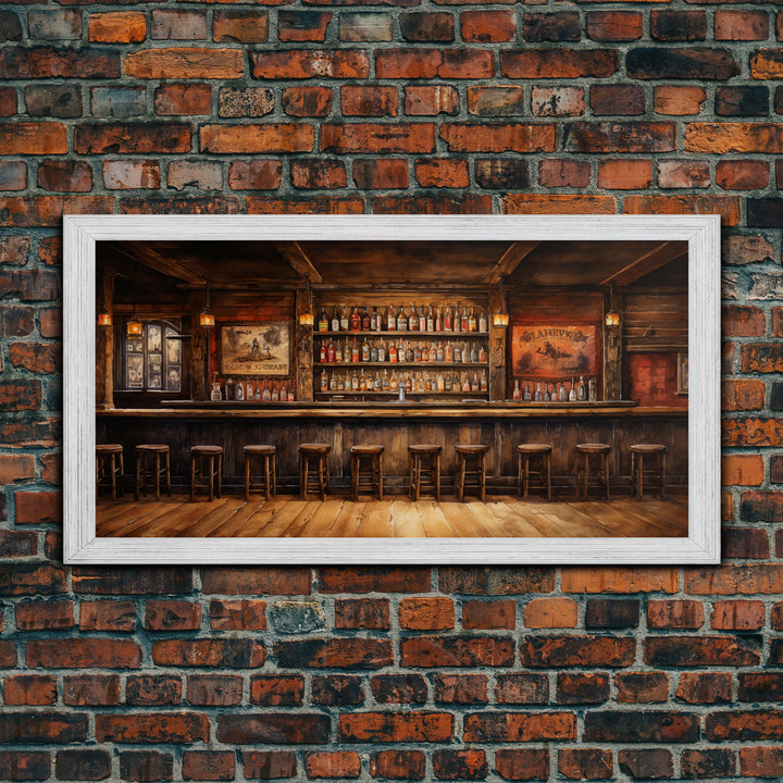 Prohibition Wall Art, Saloon Wall Art, Western Art, Canvas Print, Wall Hanging, Panoramic Art, Bar Decor, Congratulations Gift, Ranch Decor