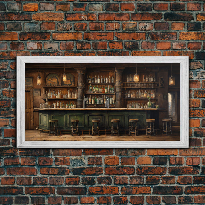 Tavern Art, Prohibition Wall Art, Canvas Print, Saloon Wall Art, Wall Hanging, Panoramic Art, Bar Decor, Country Home Decor, Client Gift