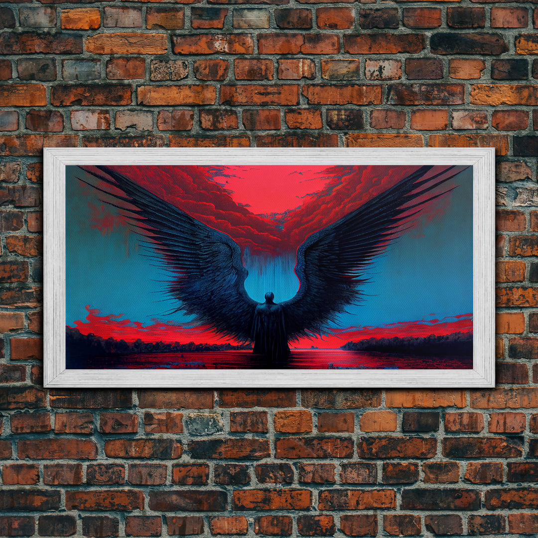 Angel Gabriel, Angelic Art, Gothic Angel Framed canvas print, cool colorful wall decor