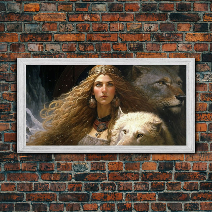 Lady Freya, Nordic / Norse Mythology Art, Framed Canvas Print, Norse Goddess of Love and Fertility