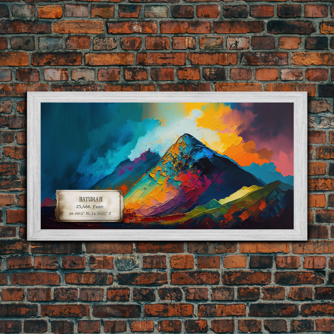 Batura II, Mountain Wall Art, Framed Canvas Print, Mountain landscape Paining Print, Abstract Landscape Art