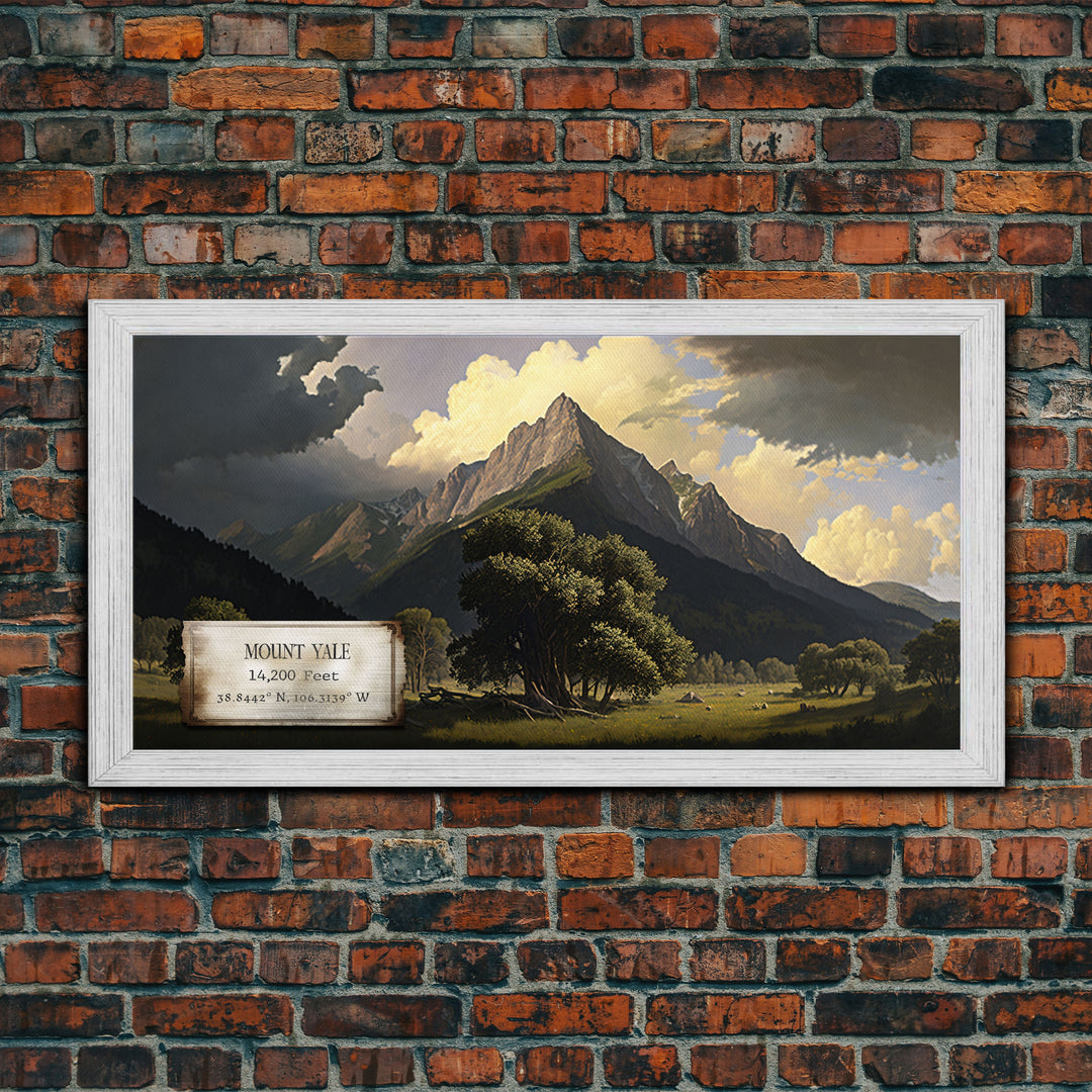 Mount Yale, Mountains of Colorado, Travel Poster Wall Art, Framed Canvas Print, American Mountains, Mountain Landscape Painting