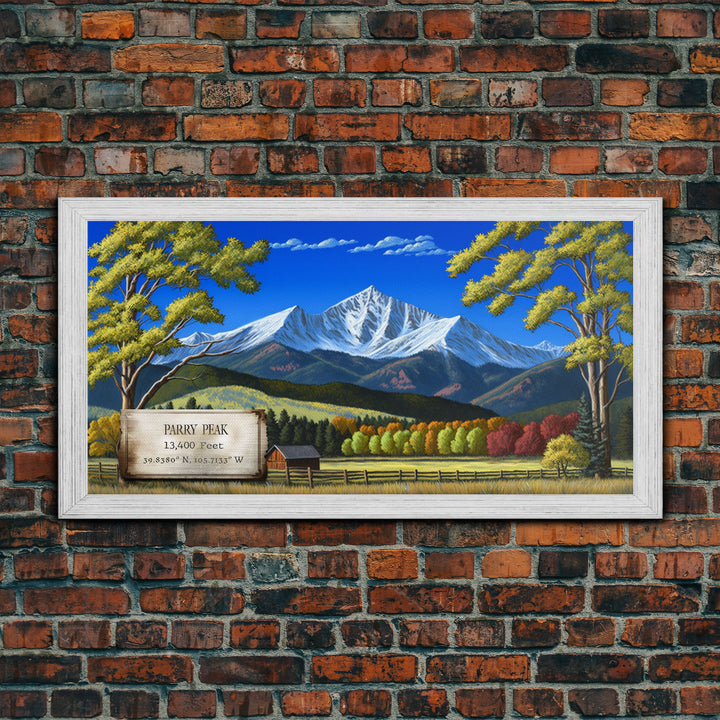 Parry Peak, Mountains of Colorado, Travel Poster Wall Art, Framed Canvas Print, American Mountains, Mountain Landscape Painting