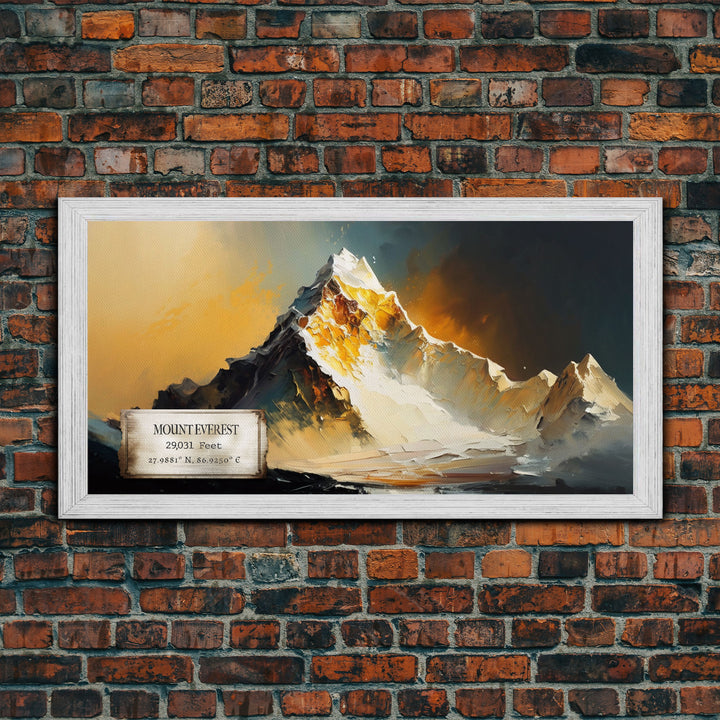 Mount Everest, Himalayas, Wall Art, Original Mountain Painting Print, Travel Poster